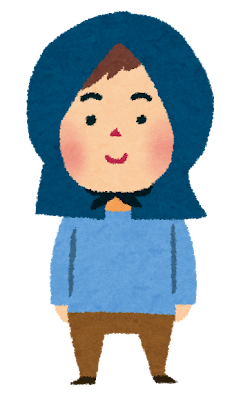 防災頭巾をかぶった男の子