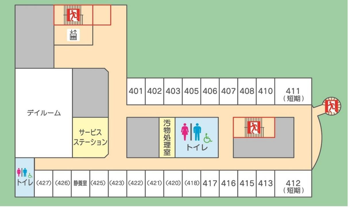 介護保険施設4階の図面です