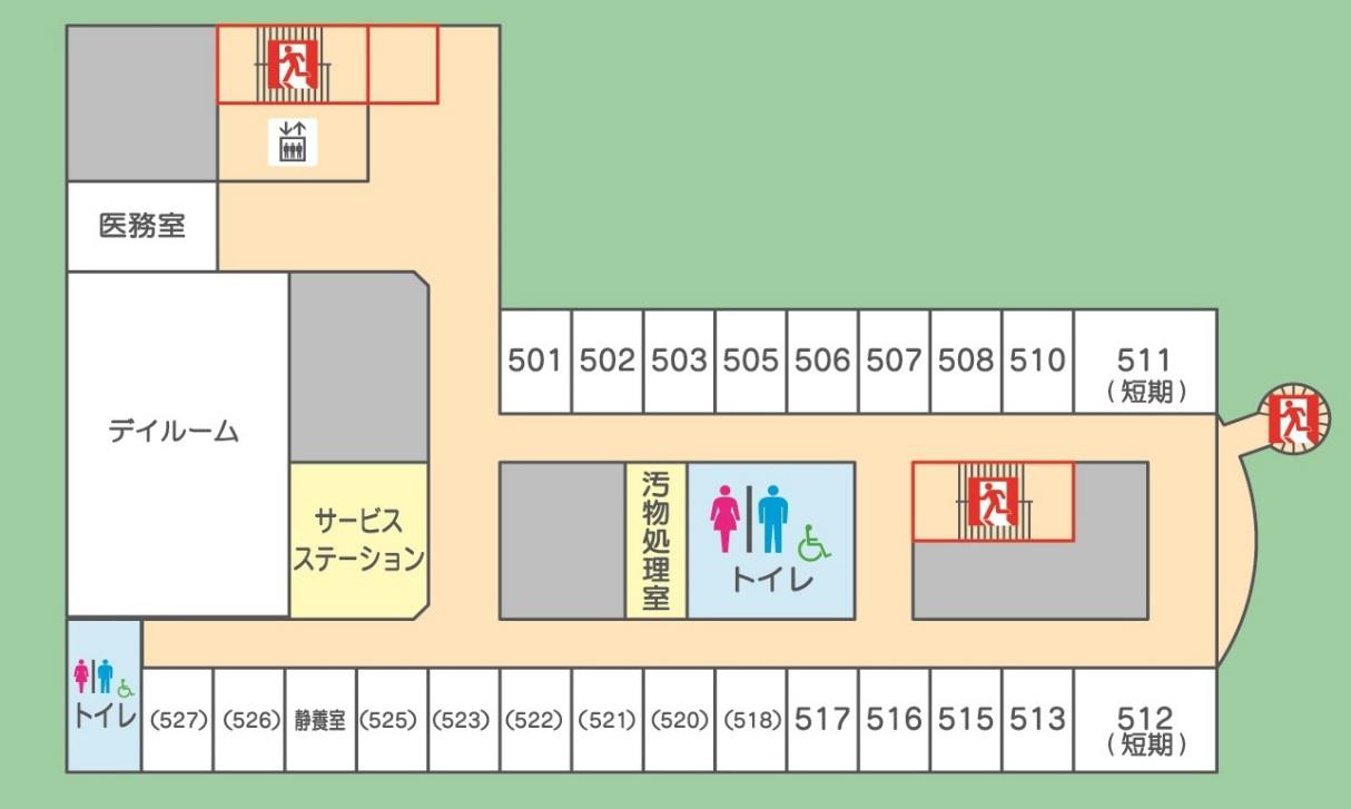 介護老人保健施設5階の図面です