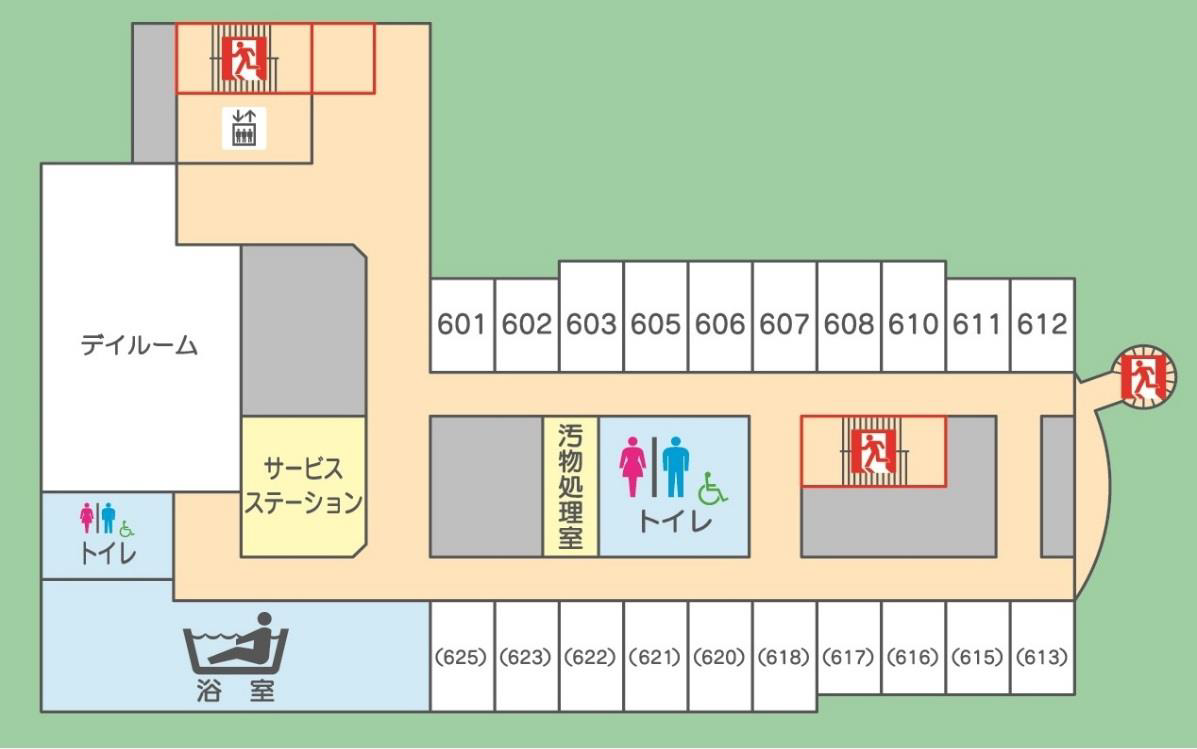 介護保険施設6階の図面です