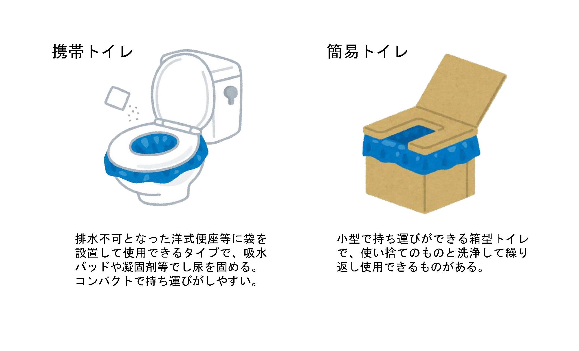 災害時に役立つトイレの例