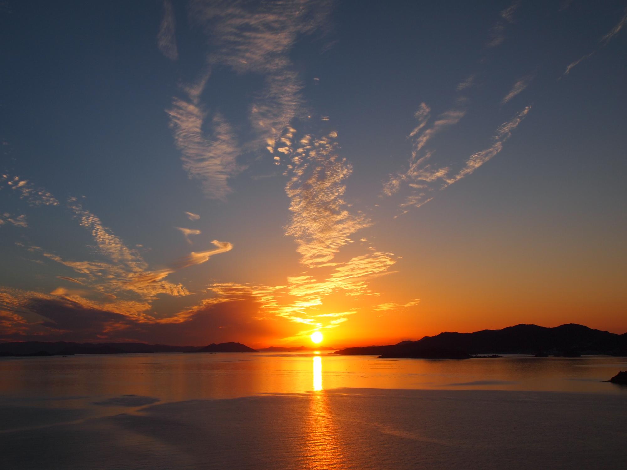 国民宿舎から見た夕暮れの写真