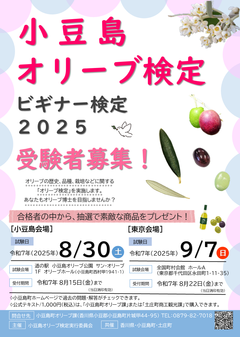 小豆島オリーブ検定（ビギナー検定）チラシ